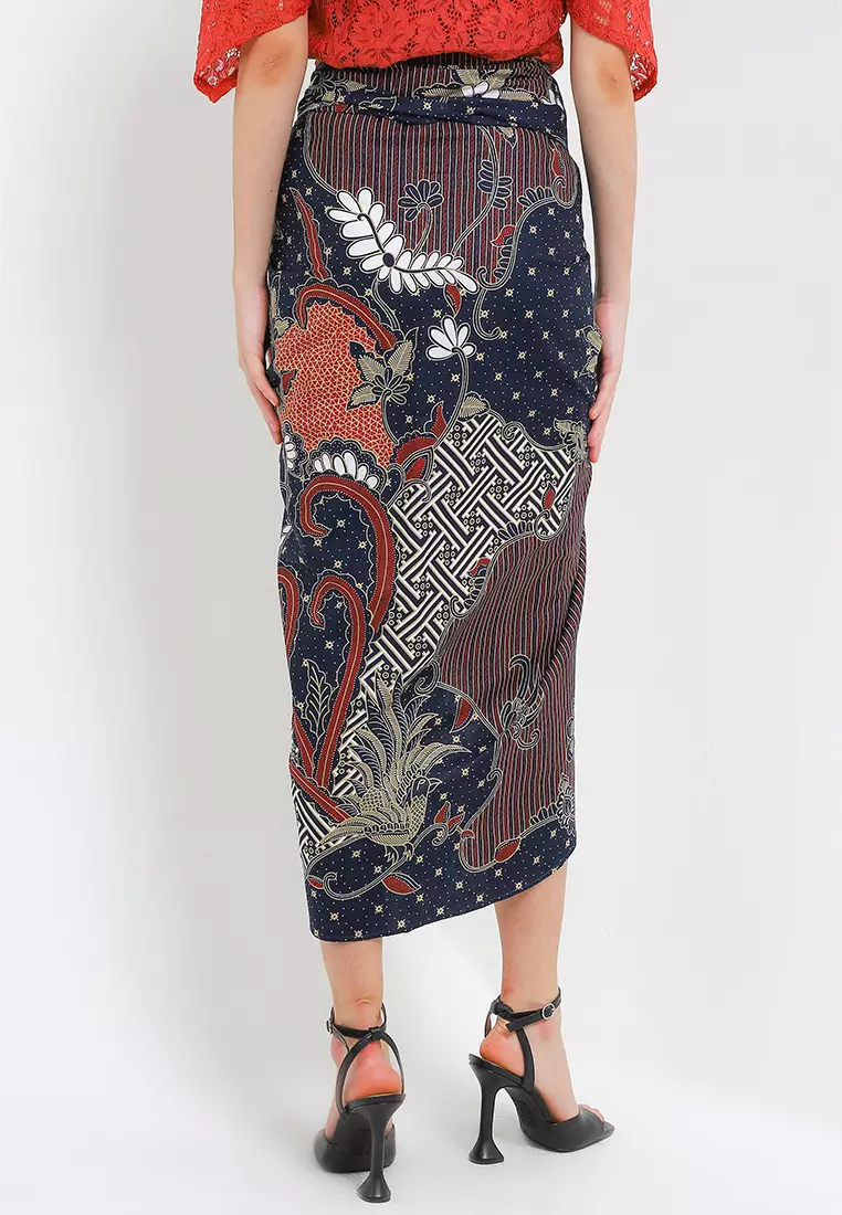 Rok Lilit Wanita Kondangan Batik Instant Erlanda Black