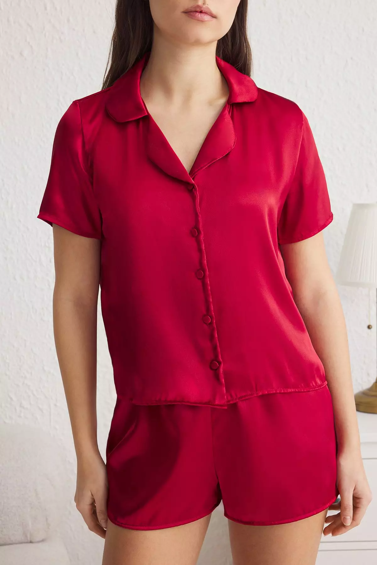 2 Pack Bordeaux Plain Short Loungewear Regular Pajama Set