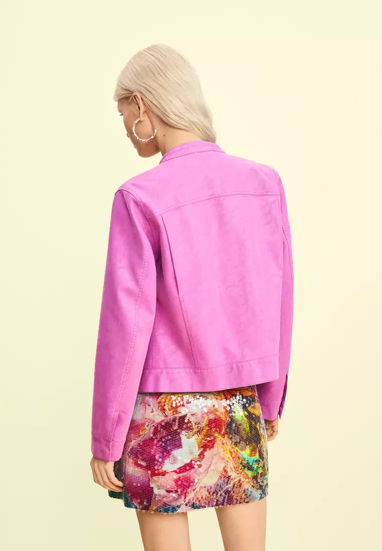Faux leather coat