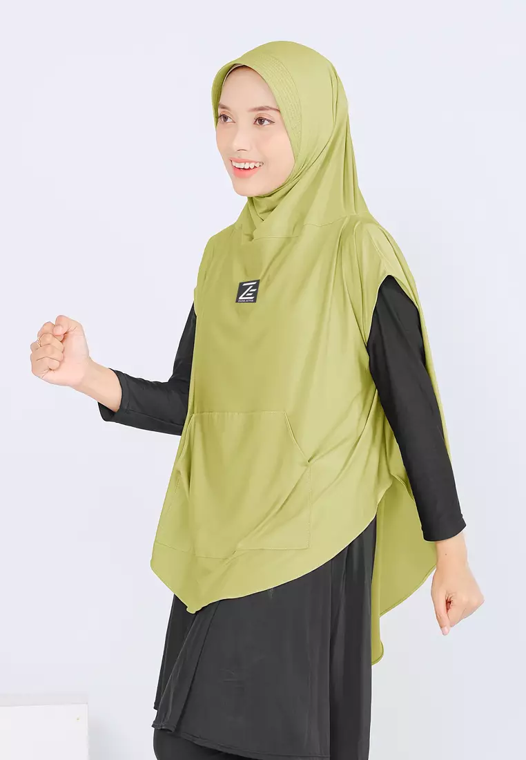 Zelena - Vivian Sport Hijab | Rompi Hijab Vest Olahraga - Lime