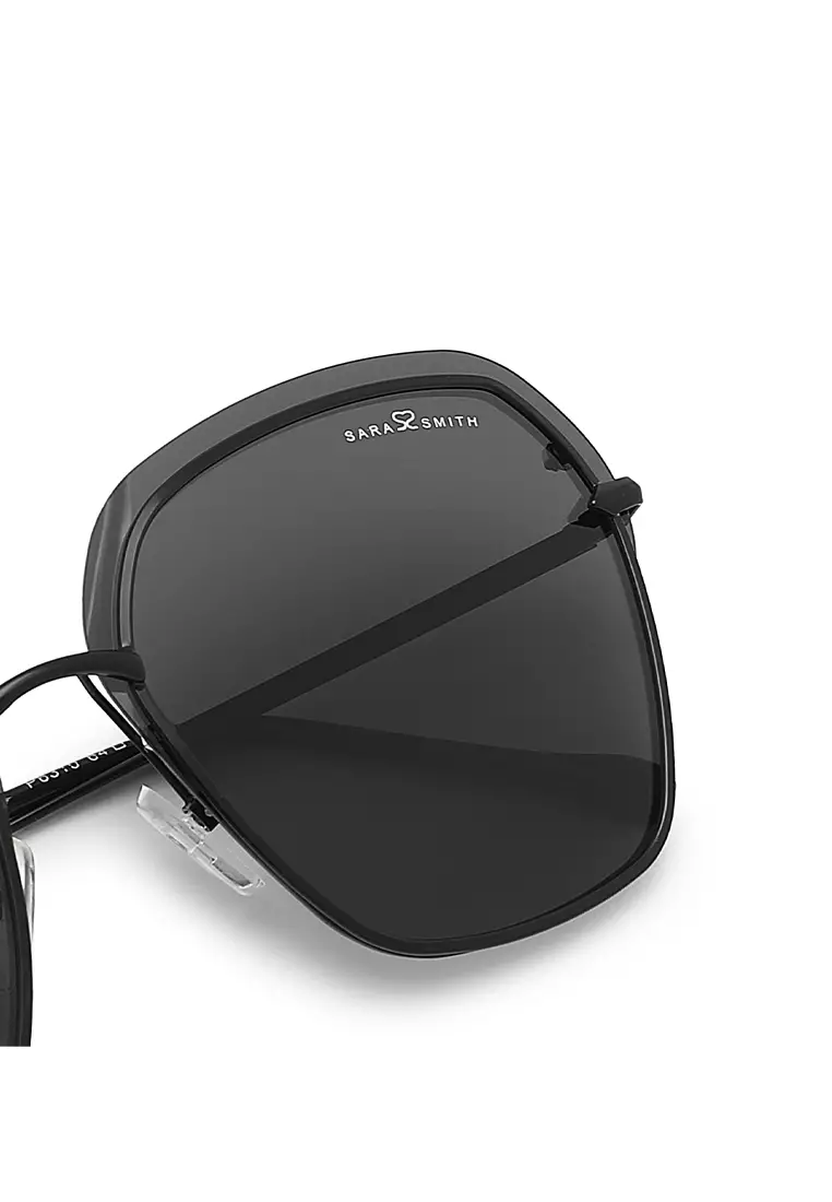 Unisex Polarized Square Sunglasses - Matte Black