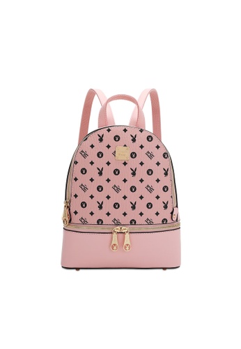 PLAYBOY BUNNY 粉紅色 Women's Backpack (背包) DEFFAAC446085EGS_1