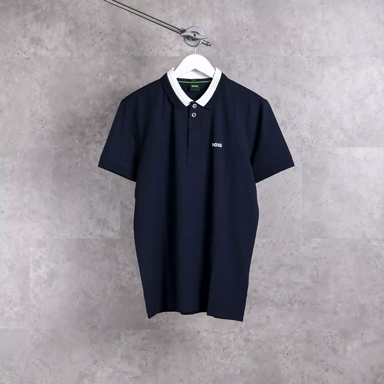 Jual Hugo Boss Polo HUGO BOSS PADDY HALF COLLAR WHITE NAVY POLO