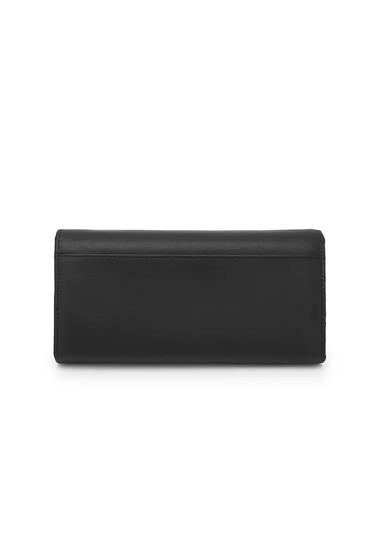 Unisex Genuine Leather RFID Blocking Wallet - Black