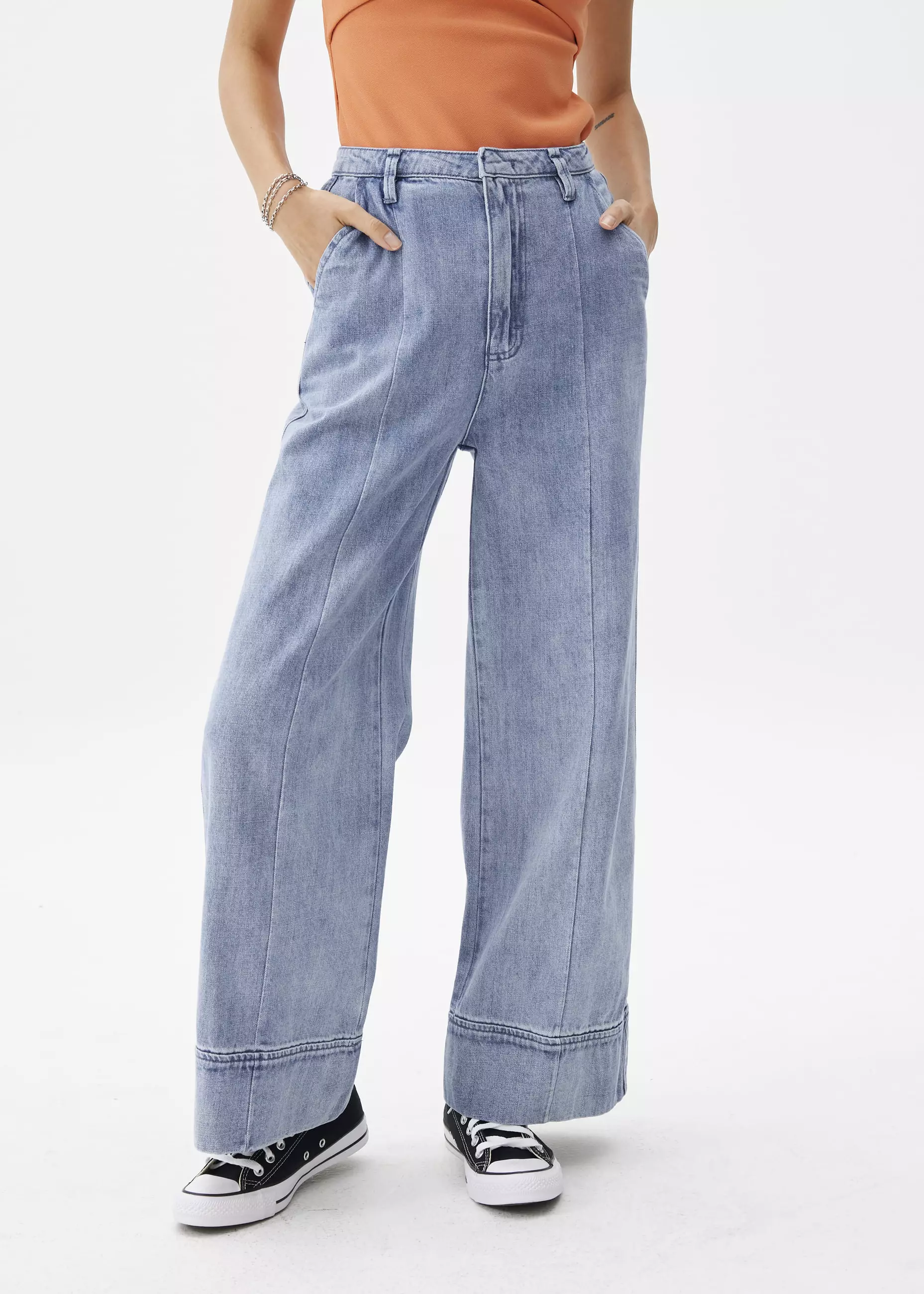Nevada Wide Leg Raw Denim Celana Panjang Wanita