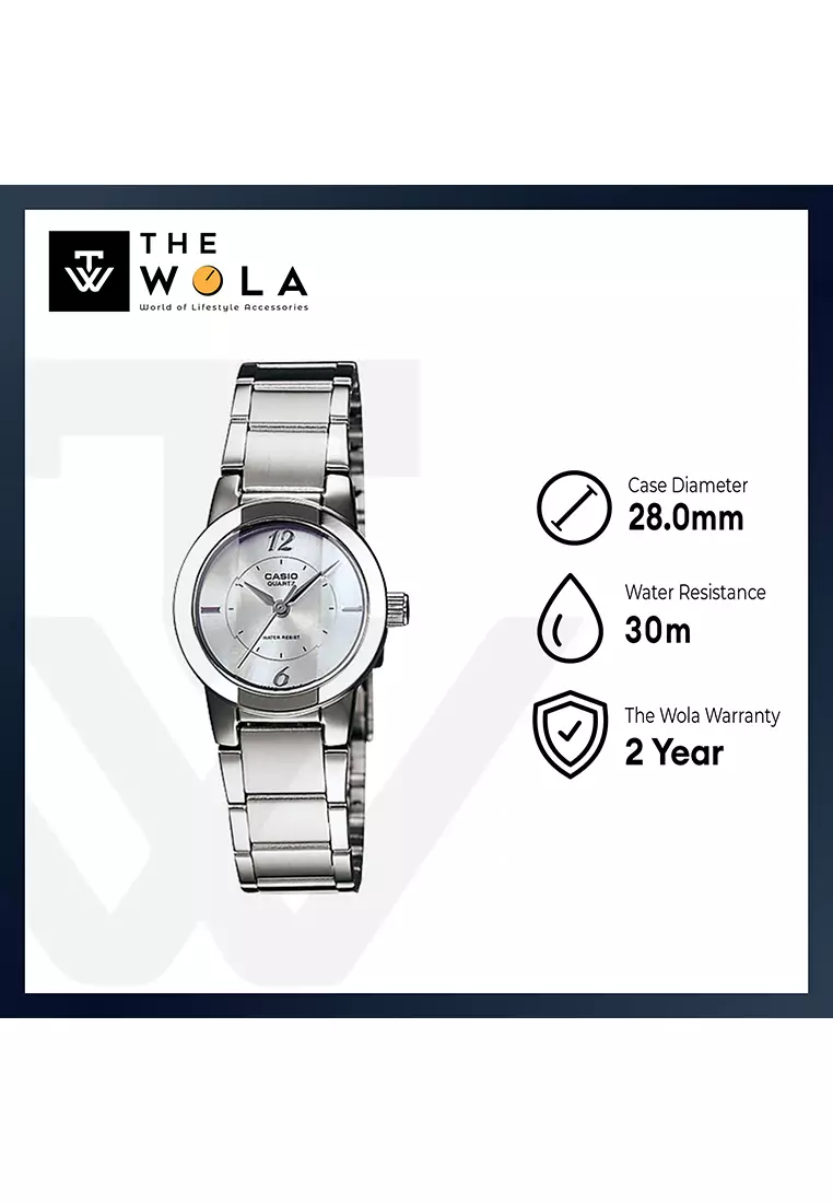 Women Analog Watch LTP-1230D-7C Silver Stainless Steel Strap