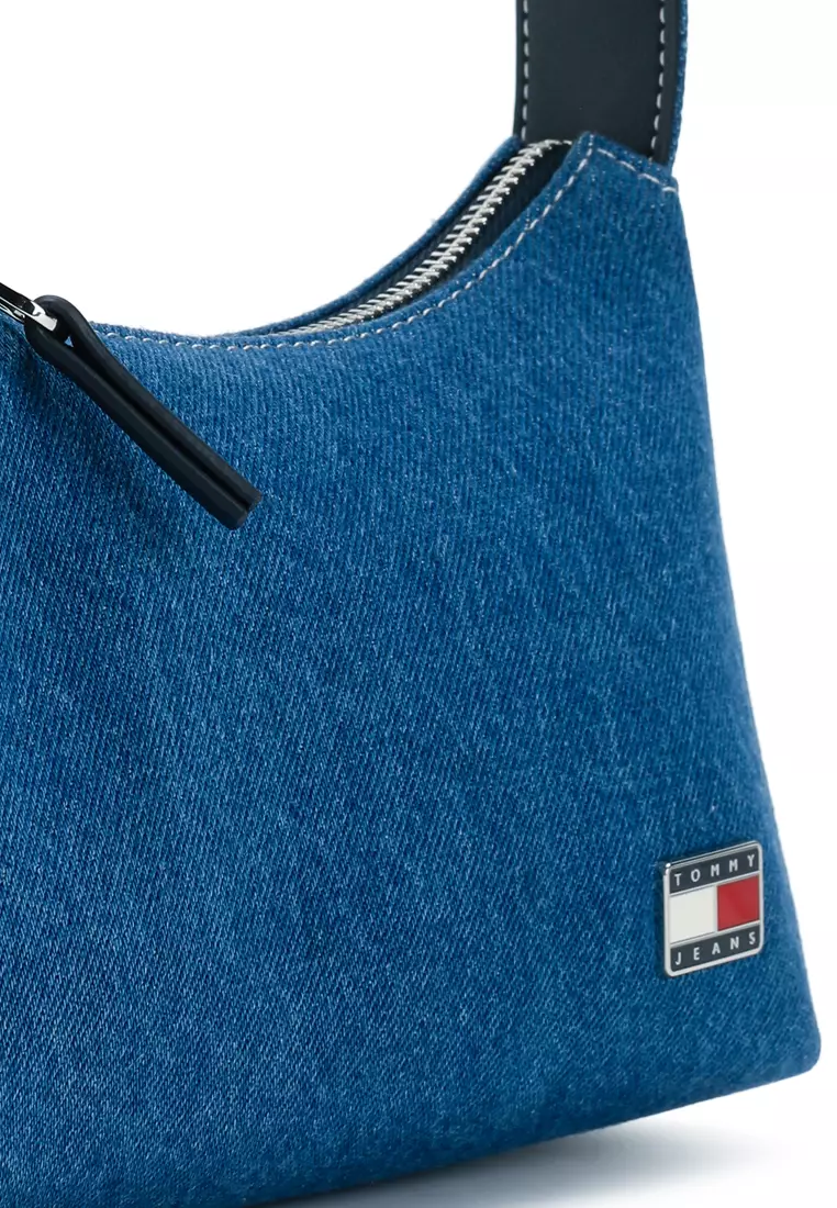 Logo Plaque Denim Shoulder Bag - Tommy Jeans