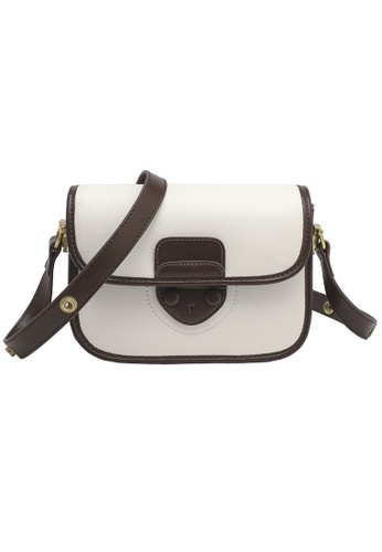 Lara white and brown Women's Gorgeous PU Leather Cross-body Bag Shoulder Bag 557E8ACBFEBC53GS_1