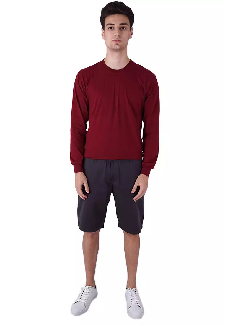 Celana Pendek Pria Chino Polos Short Pants Slim Fit Abu tua