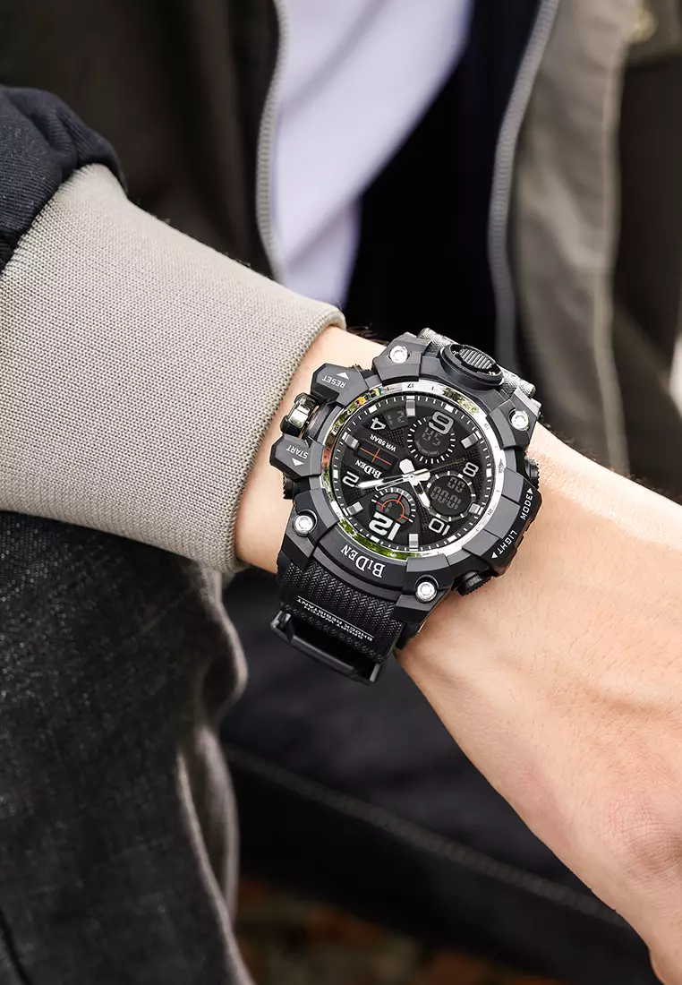 Jam Tangan Pria Militer Olahraga Digital&Analog Tali Silikon Anti Air Jam Tangan Cowok