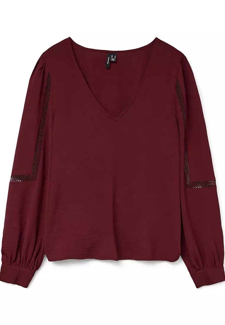 V-Neck Long Sleeves Top
