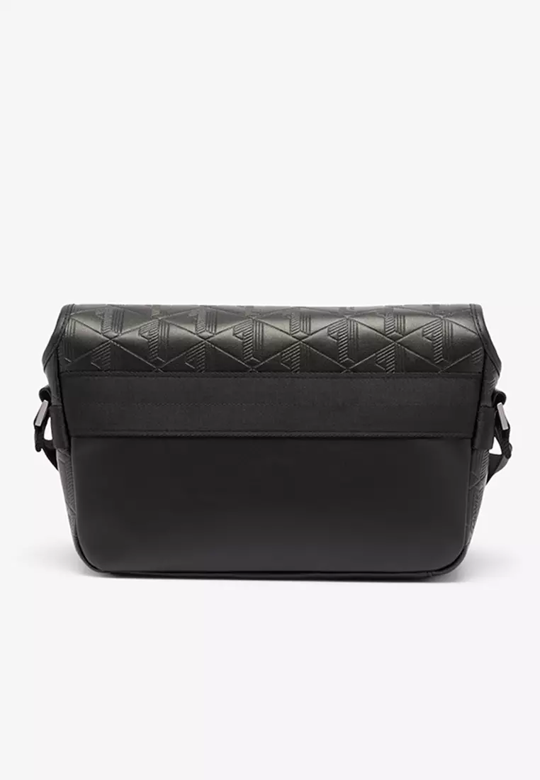 Small Monogram Leather Flap Satchel