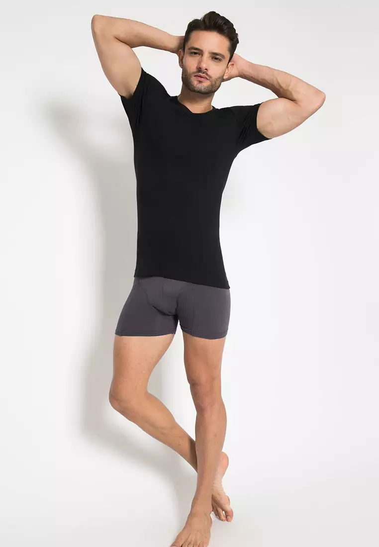 LGS Innerwear - Kaos Dalam Pria Model V-Neck Hitam - LETS.003.377.H.7C