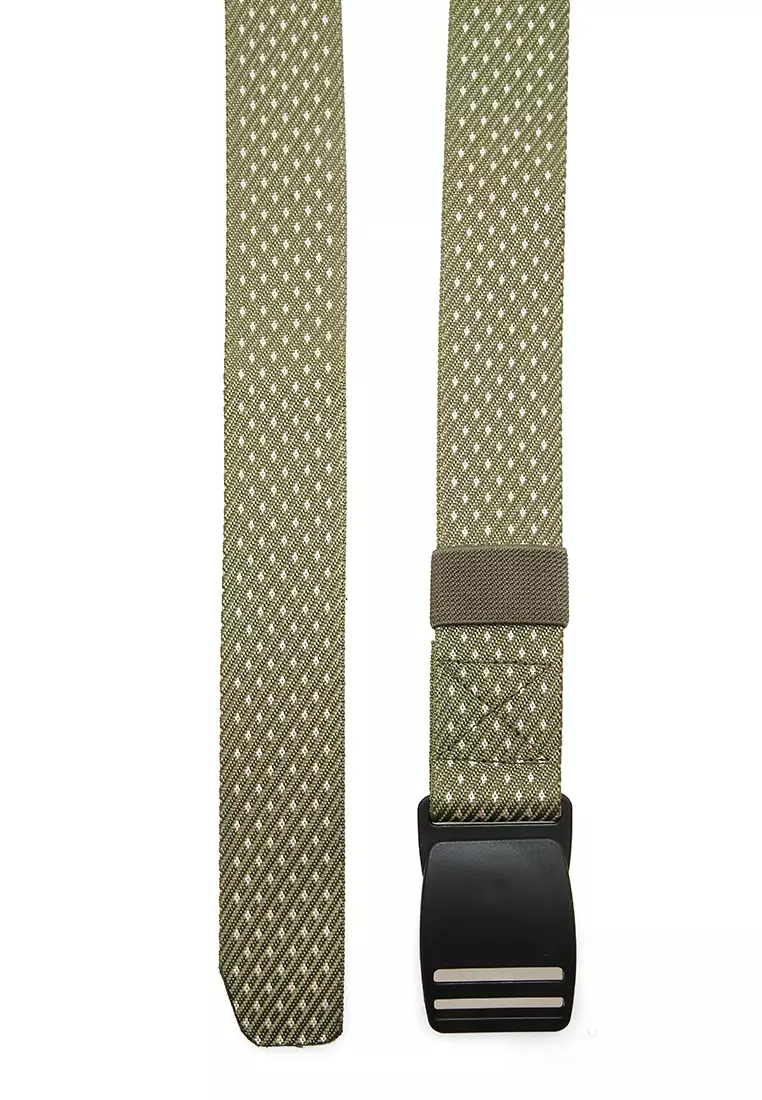 Ilo Aksesoris Fashion Pria Ikat Pinggang Motif Polka Material Canvas ORIGINAL - Green