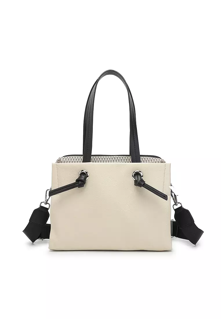 Women's Top Handle Bag / Sling Bag / Crossbody Bag - Beige