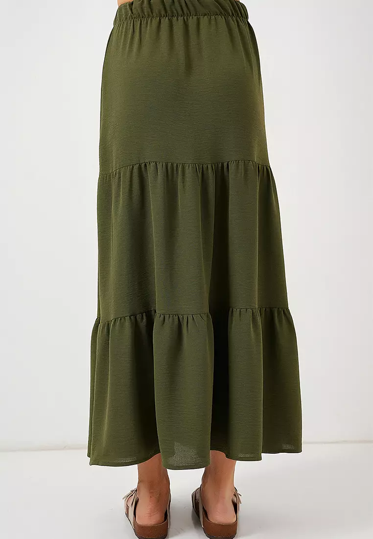 Women's Ayrobin Long Skirt 8048 - Khaki