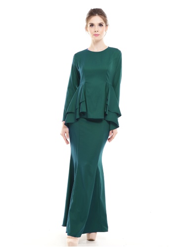 Buy Rina Nichie Couture Lora Peplum In Emerald Green Online Zalora Malaysia