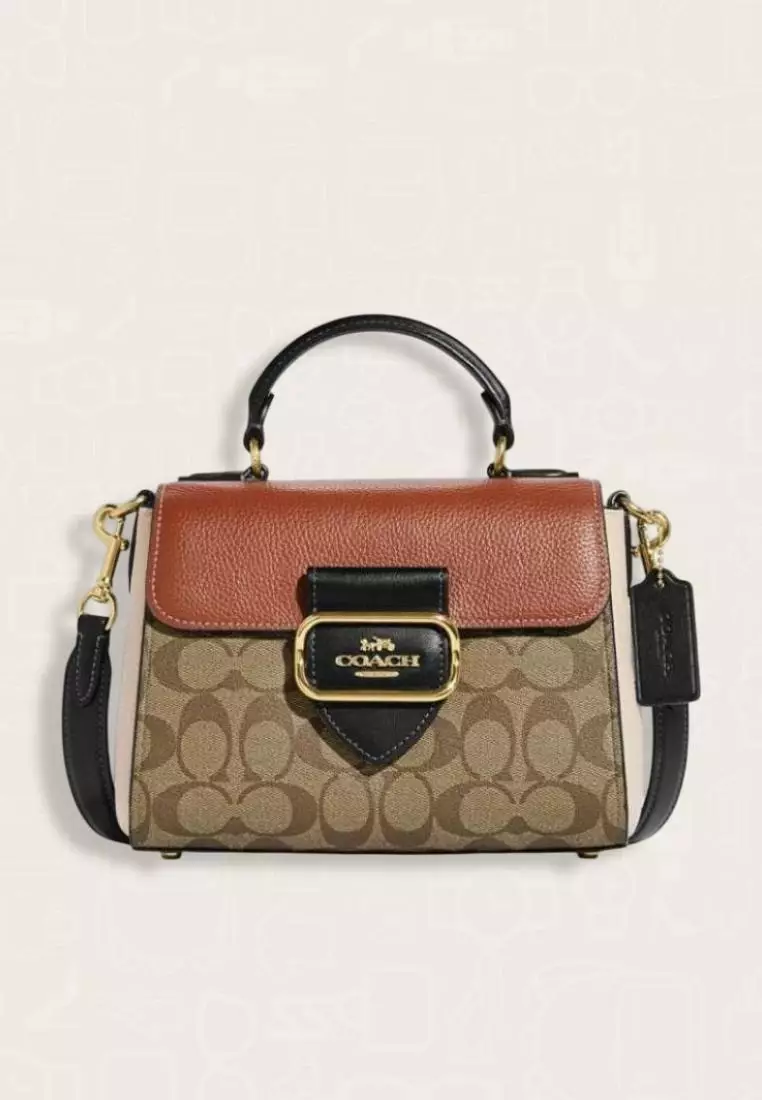 Jual Coach Coach Morgan Top Handle Satchel In Colorblock Signature