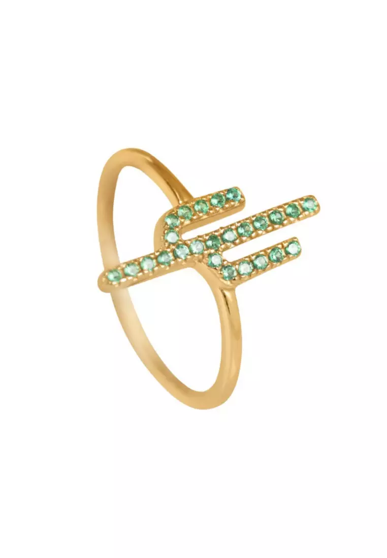 Vermeil Crystal Cactus Ring