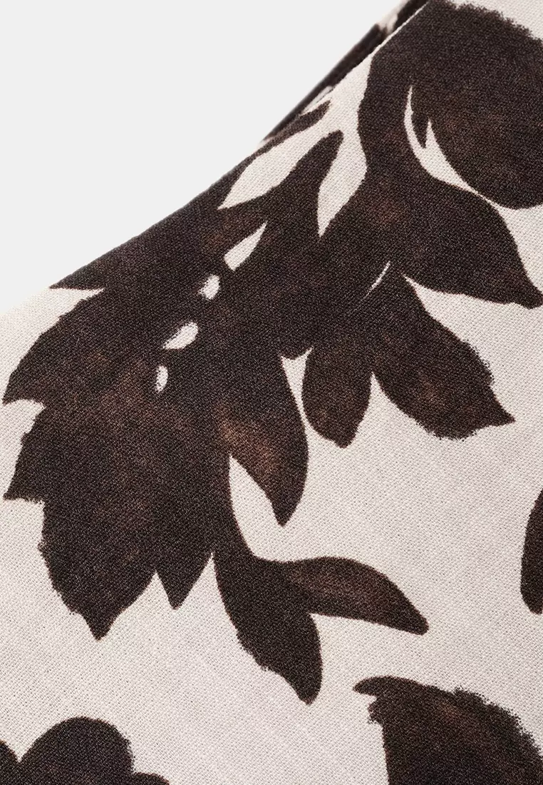 Asymmetrical Floral-Print Dress