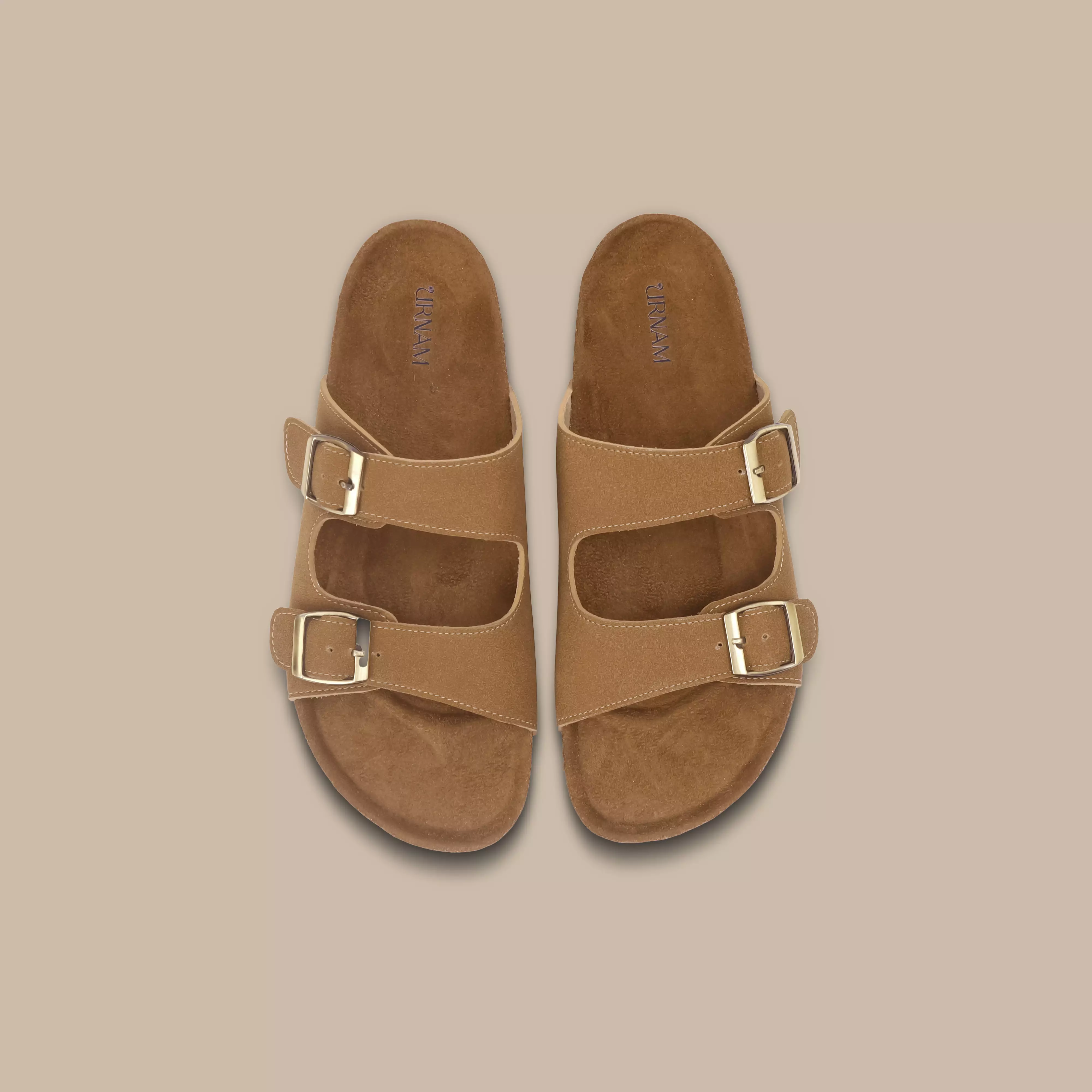 Urnam Sendal Flat Wanita Kasual Anti Slip Nyaman - Tan