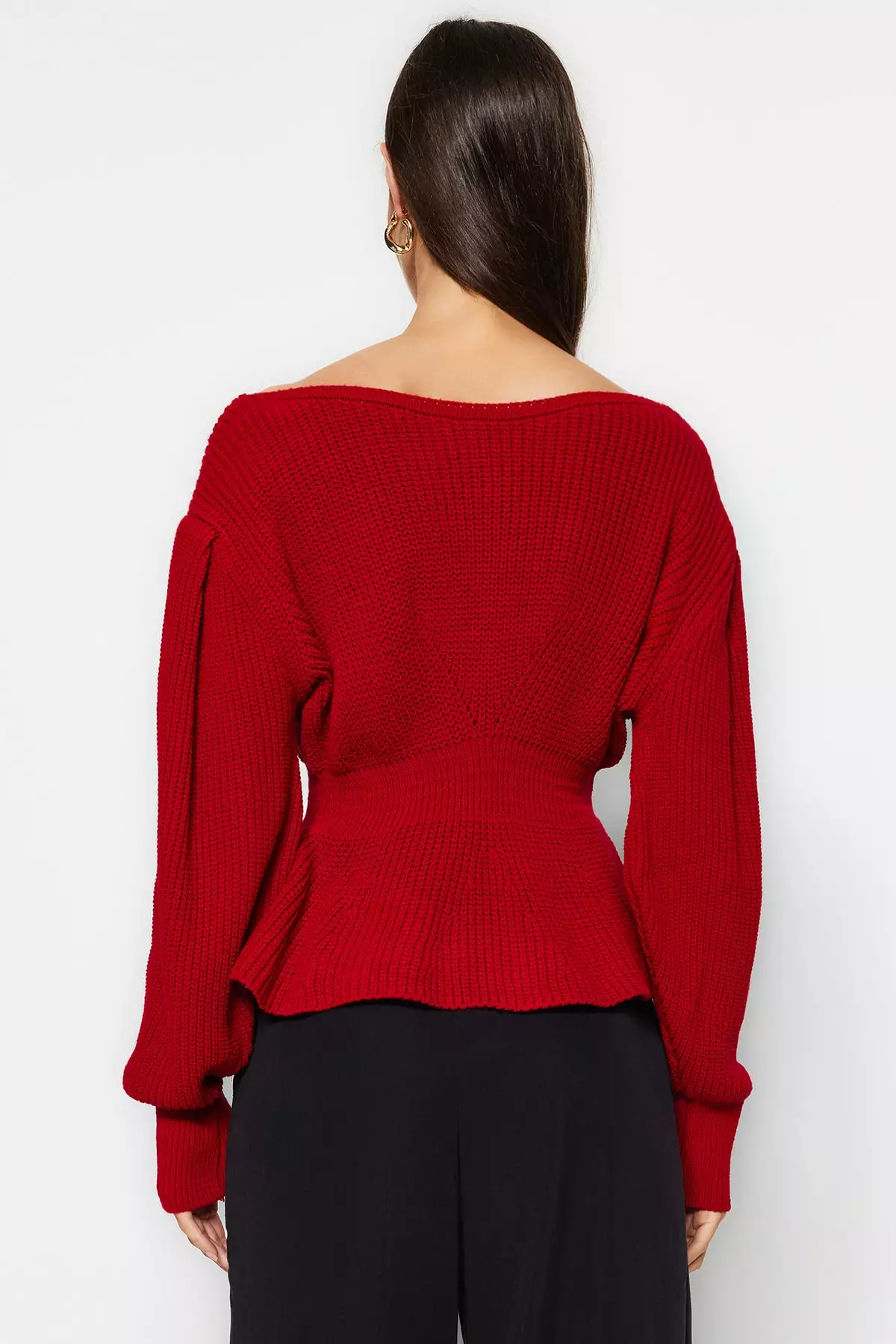 Balloon Sleeve Knit Sweater