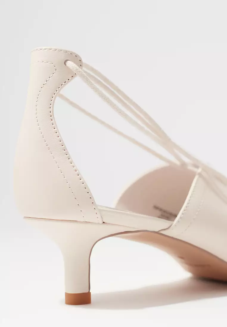 Lace-Up Leather Pumps