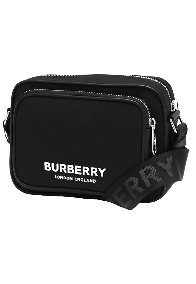 Burberry Genuine Leather Logo Embossed Paddy Camera Crossbody Bag