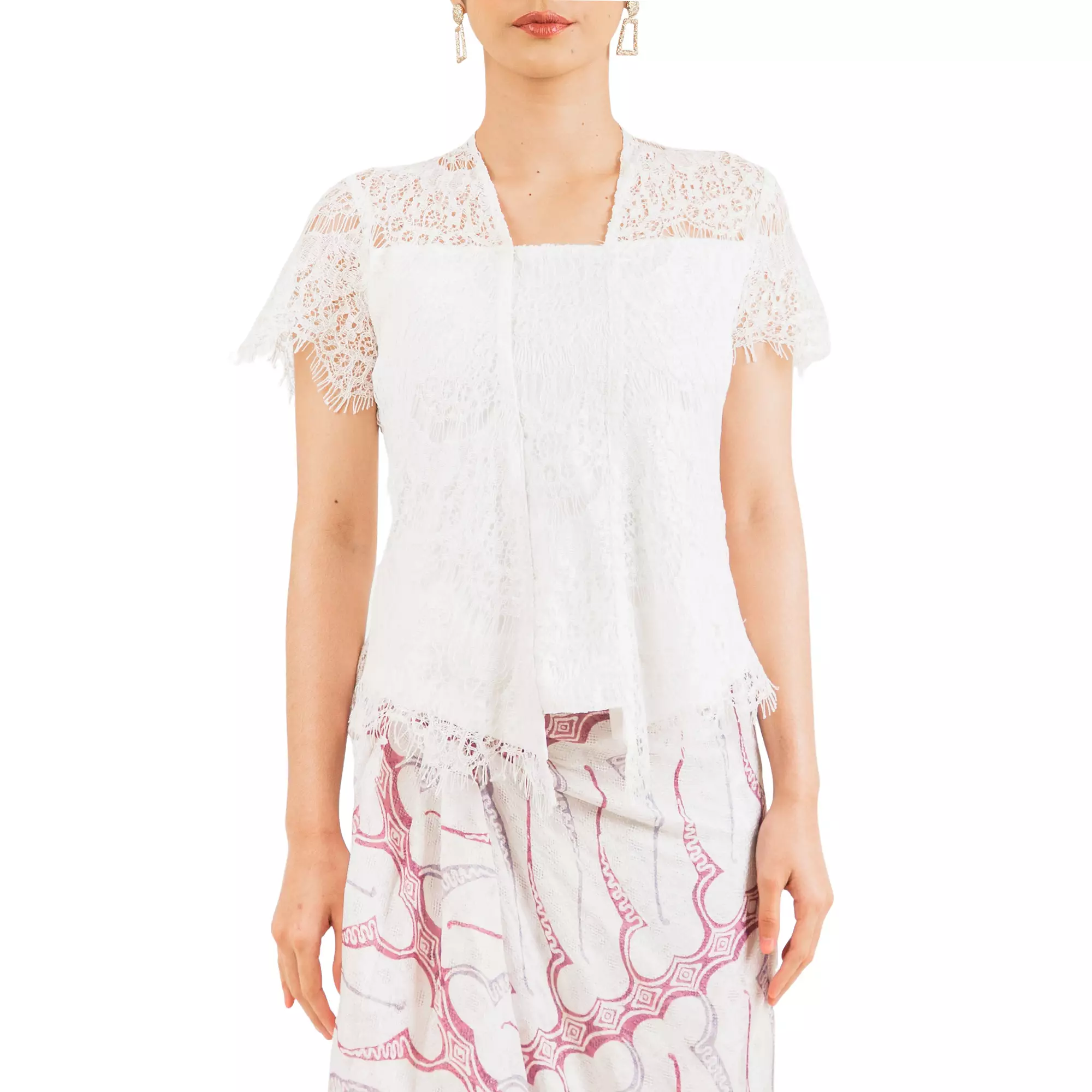 Kebaya Wanita - Bhatara Batik Kebaya Lace - Baju Batik Modern Lengan Pendek