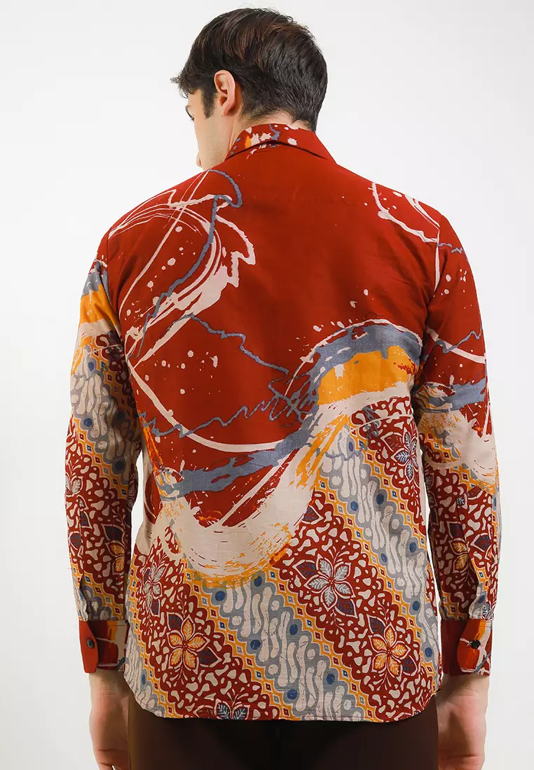 Tyaga Kemeja Batik Premium Pria Casual Modern Lengan Panjang