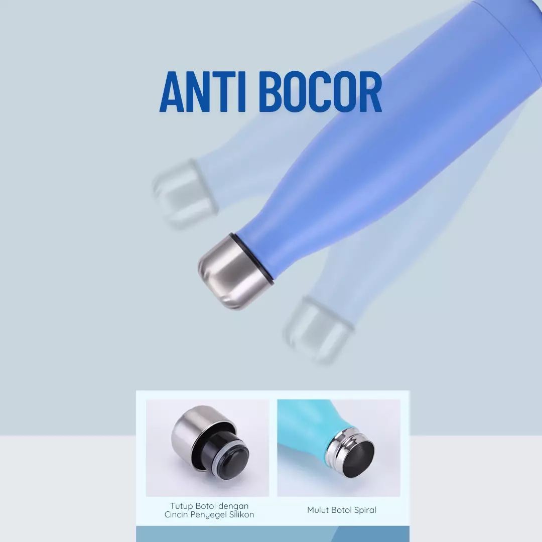 Wakakids Botol Minum Termos Bowling Stainless Steel Tumbler Portable Polos 500ml K1007A Venrc Putih