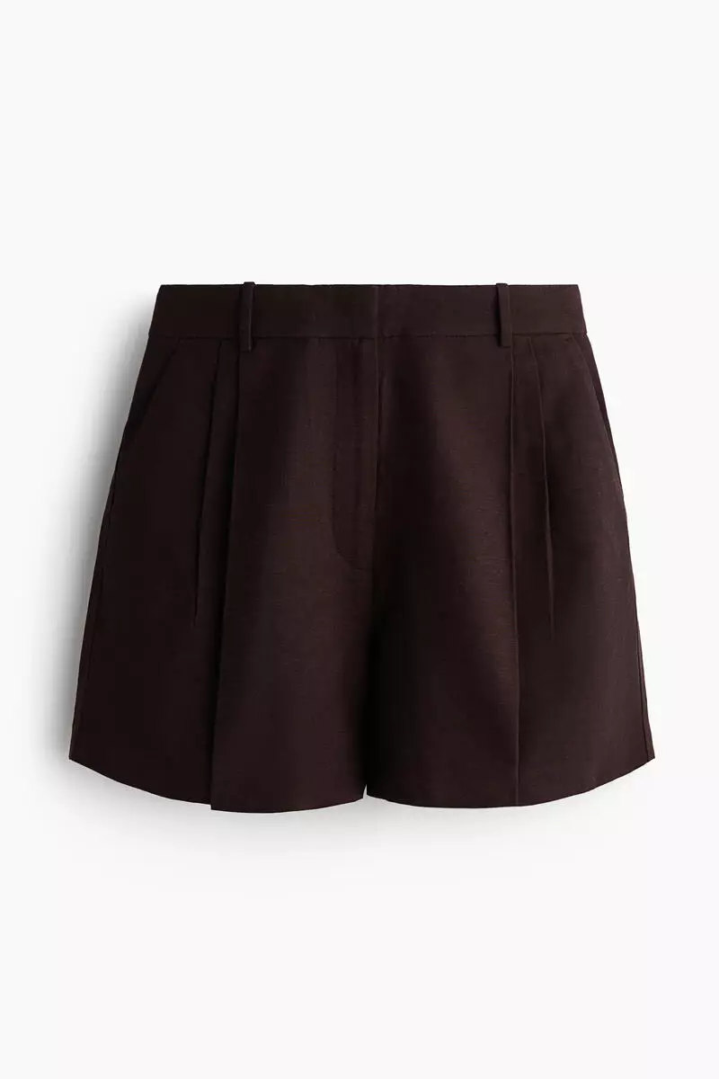 Tailored linen-blend shorts