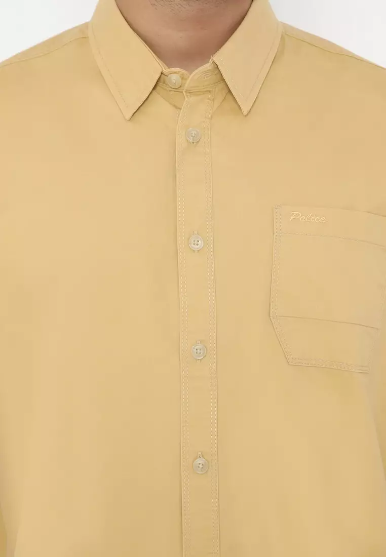 POLICE Kemeja Polos Cotton Regular Fit Pria