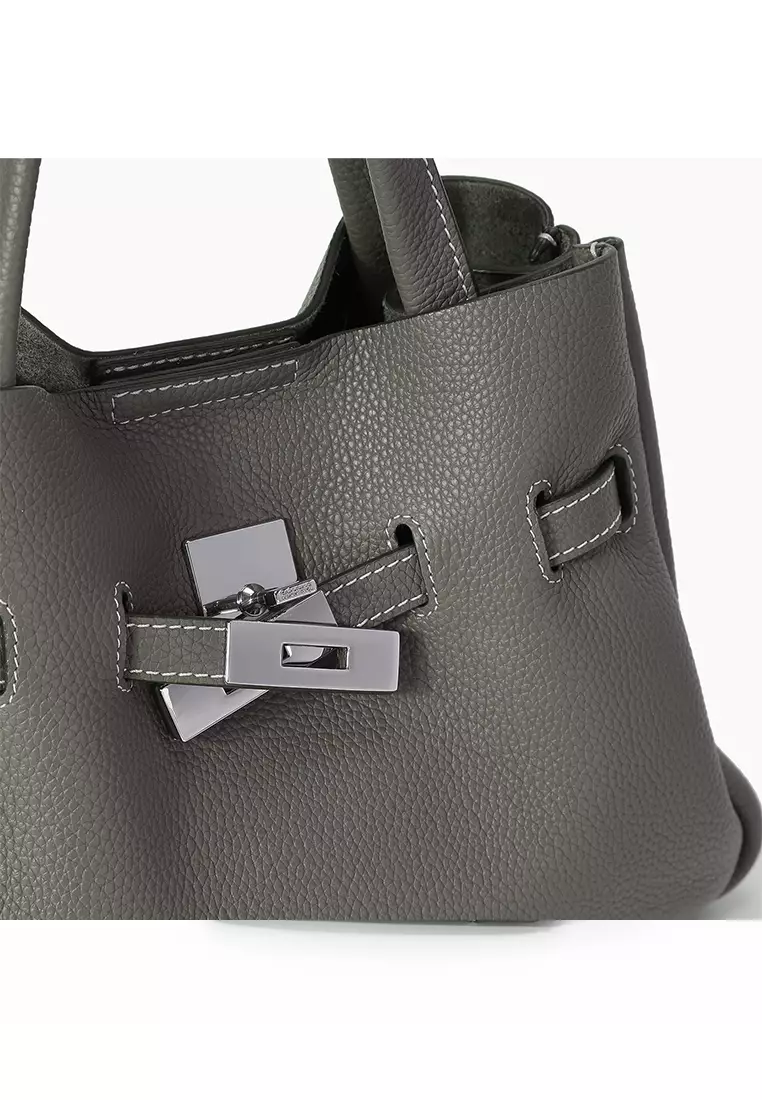 SAOIRSE Belt Soft Structural Shoulder Tote Mini - Grey