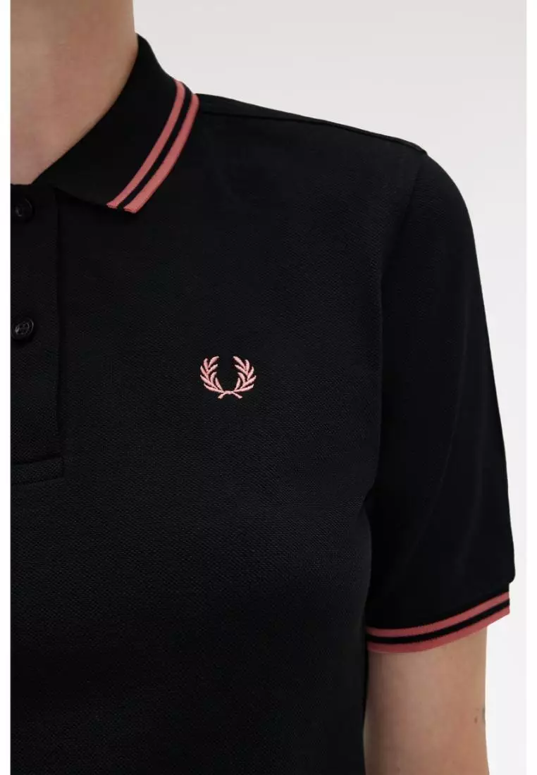 Fred Perry G3600 Twin Tipped Fred Perry Shirt (Black / Putty Pink / Putty Pink)