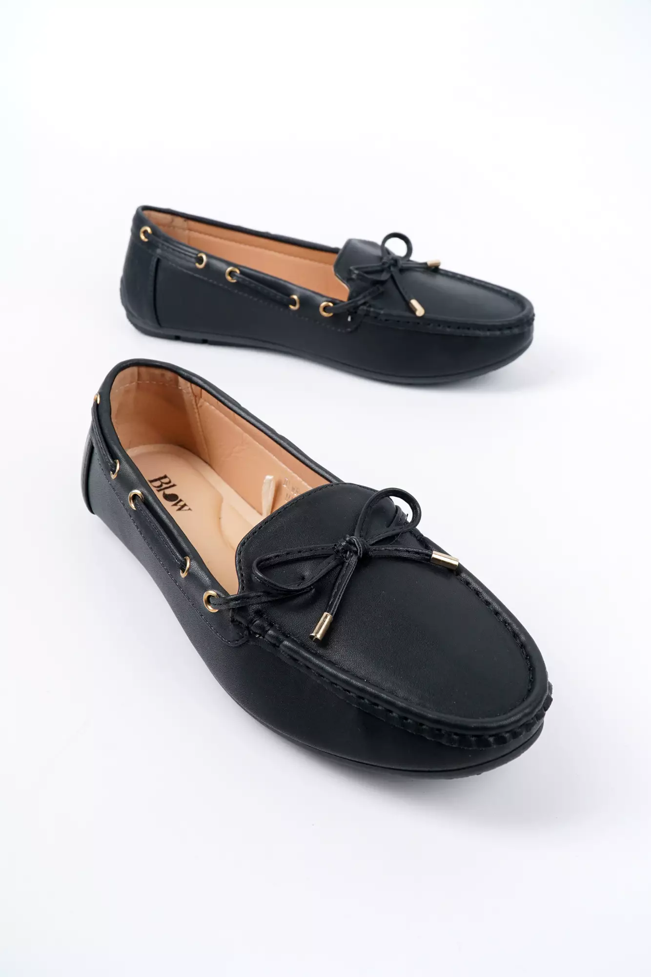 Blow BLWF 0013 Alma Moccasin Flats Shoes Wanita Sepatu Hitam Balet Women Shoes