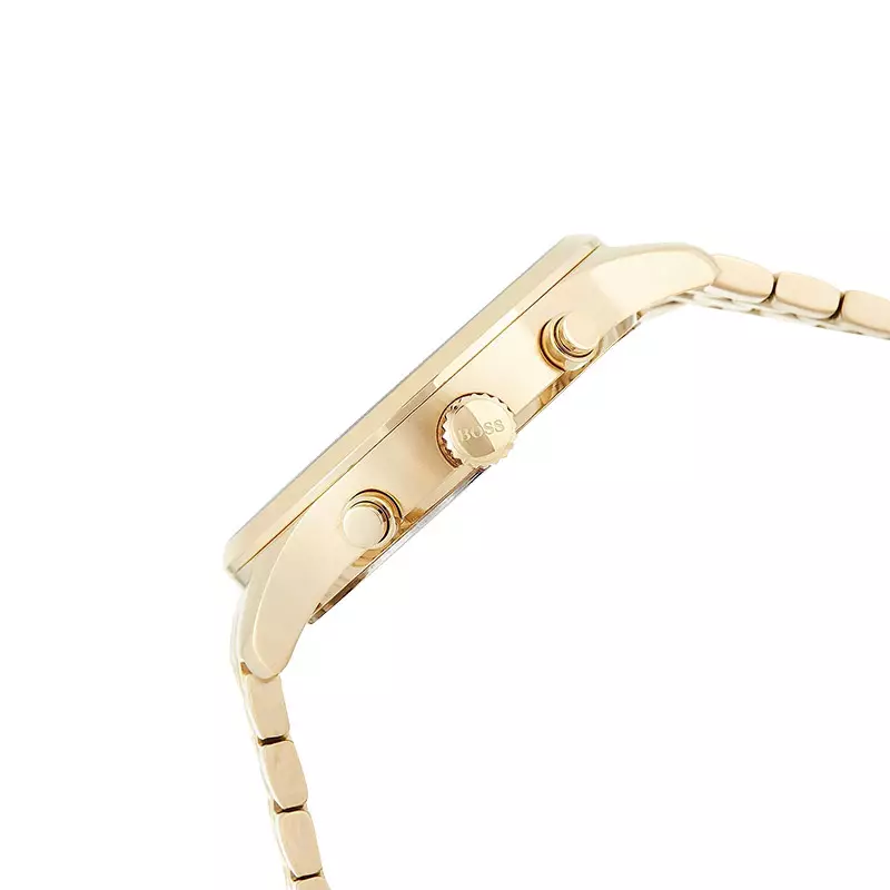 Jam Tangan Pria Hugo Boss Associate 1513841 Men Chronograph Blue Dial Gold Stainless Steel Strap