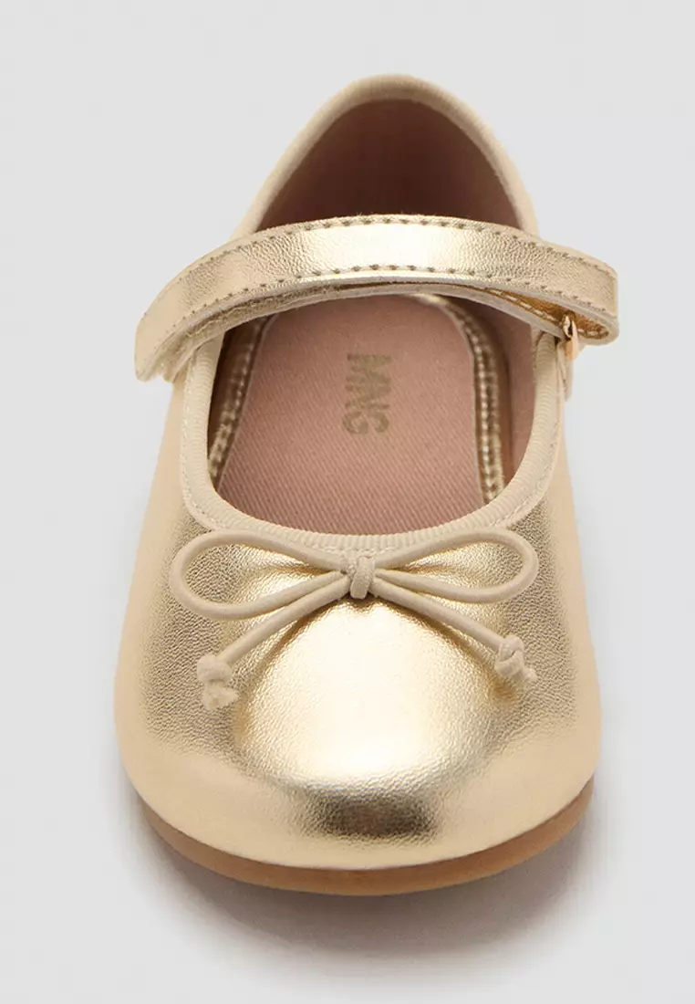 Metallic Bow Ballerina Flats