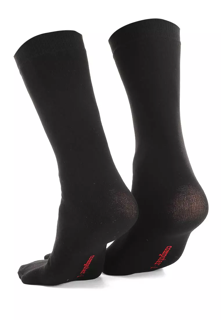 Nercyla Kaos Kaki Wanita Toe Socks Two Tone Casual Footwear Material Spandex ORIGINAL - Black