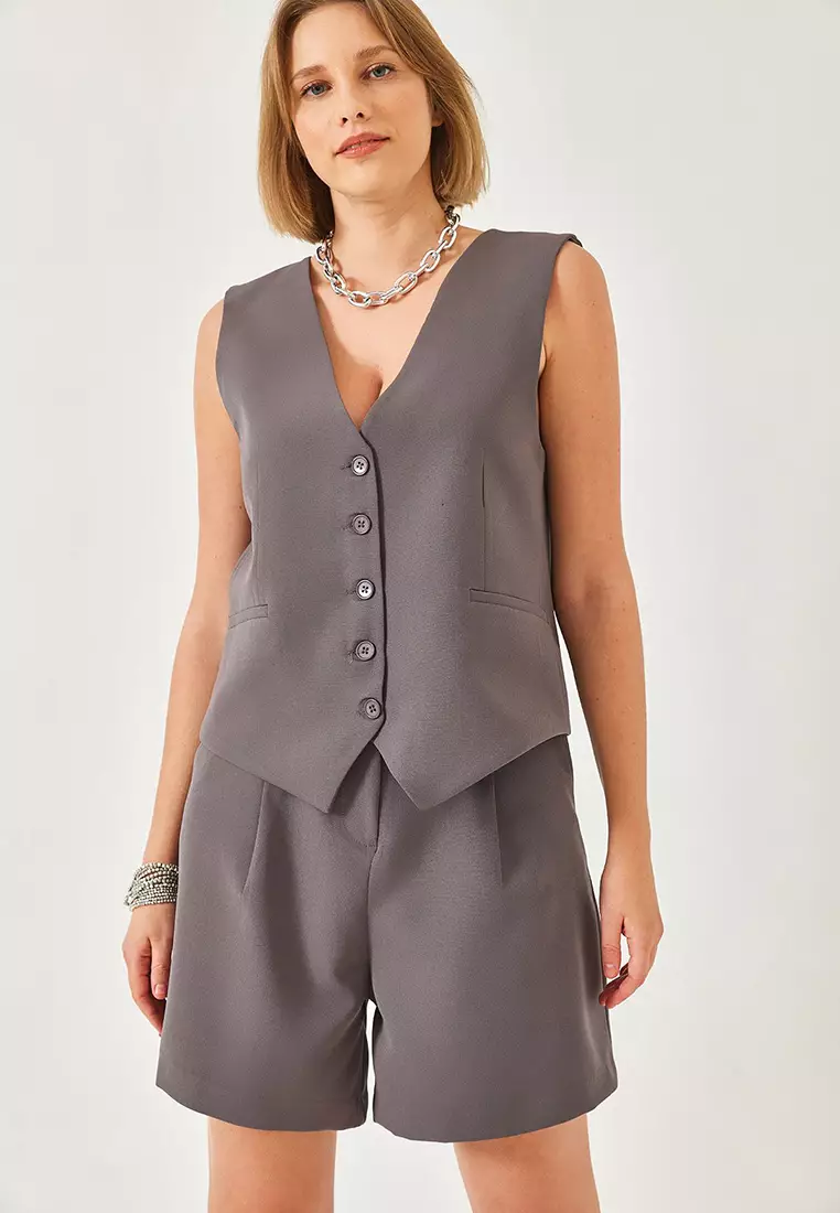 Women's V-Neck Vest Shorts Set 60316 60271017