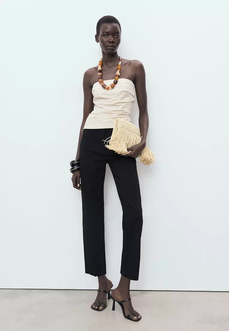 Straight-Cut Crop Trousers