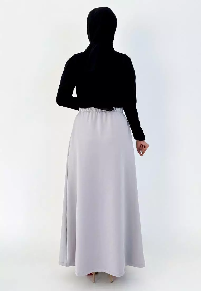 Ghea Skirt (Rok Panjang Basic) - Abu Muda