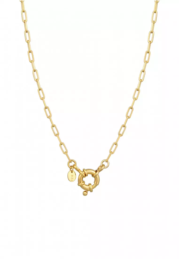 Kalung Perhiasan Perak 925 Wanita Link Chain Gold Plated