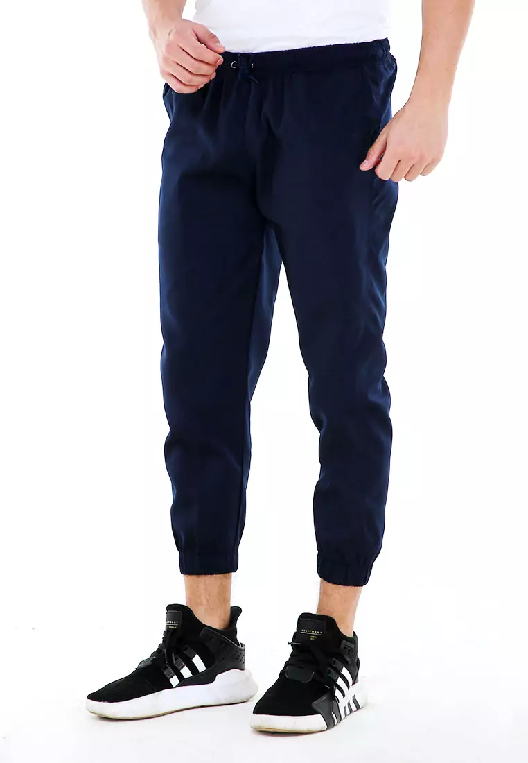 Locko Celana Panjang Sirwal Pria Simple Plain Casual Long Pants Material Baby Canvas ORIGINAL - Navy