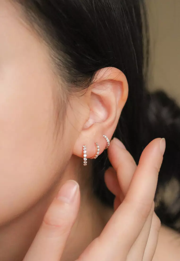 Mini cheap diamond huggies