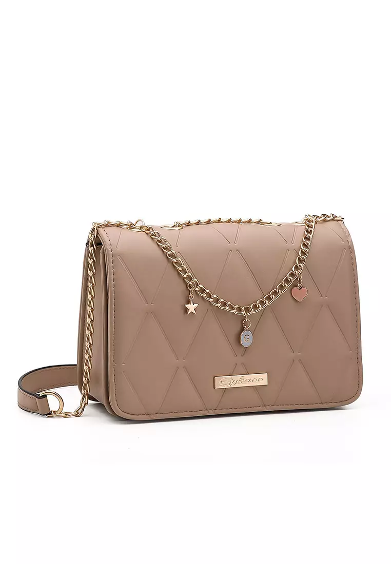 GYKACO NAERA Khaki - Tas Wanita Sling Bag - Fashion Top Handle Bag (Import)