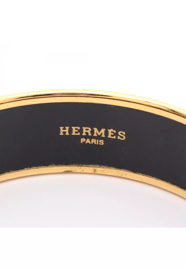 Pre-Loved Hermès Email GM bangle GP Cloisonne gold multicolor