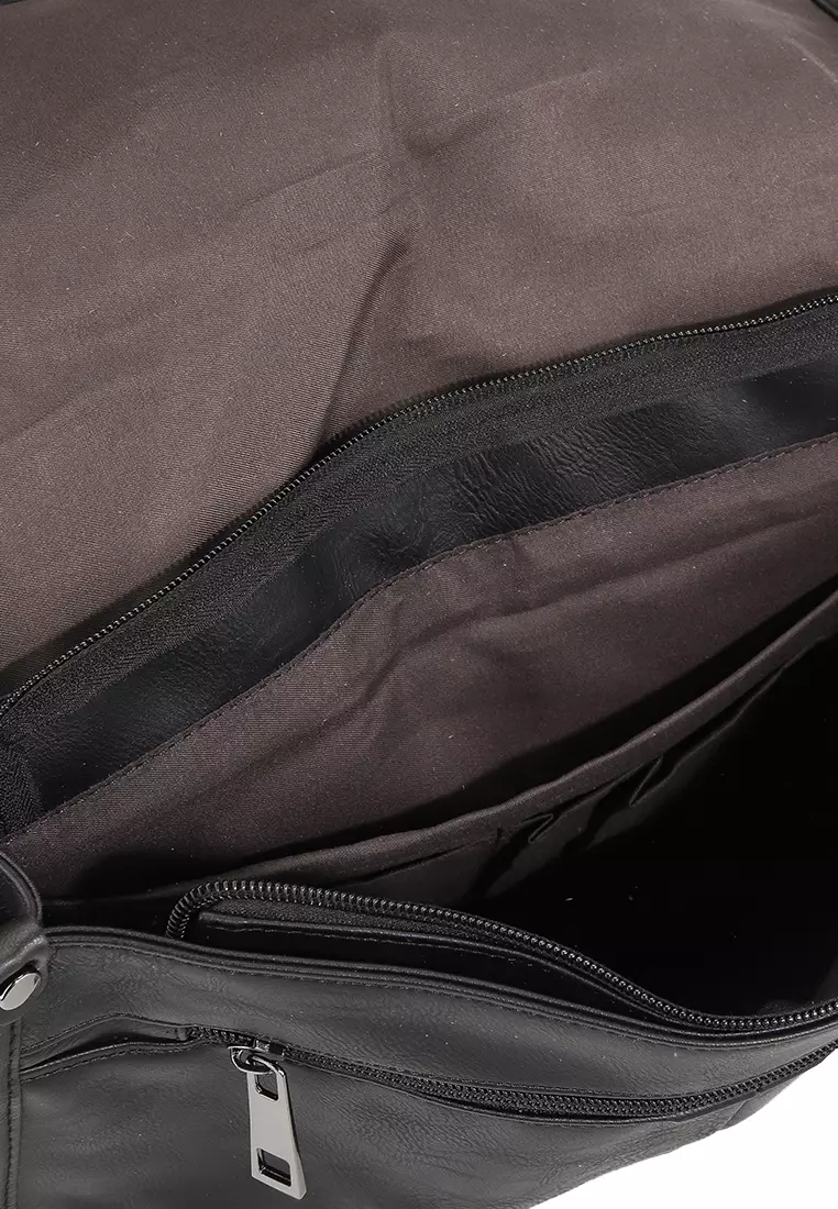 Distressed Leather Relay Messenger Bag