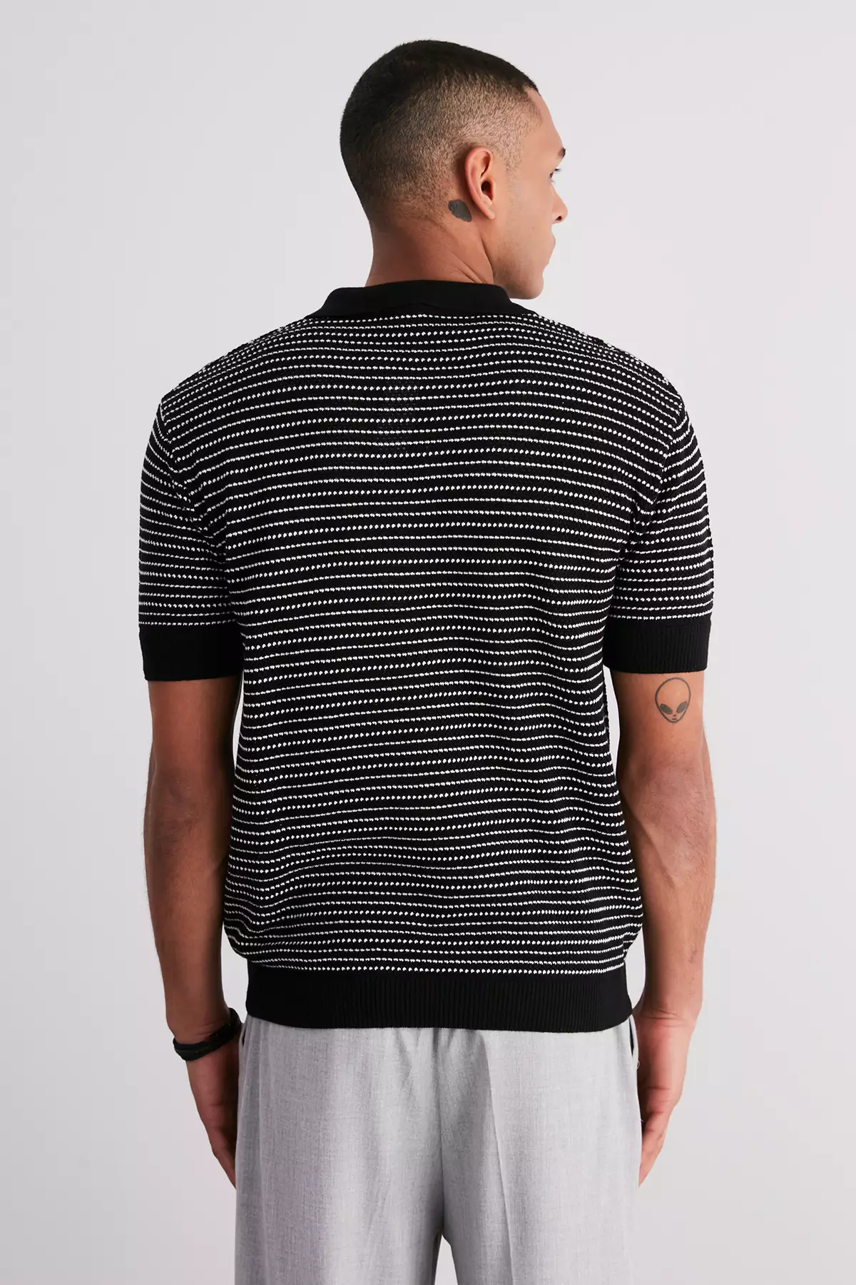 Stripe Knitted Polo Shirt