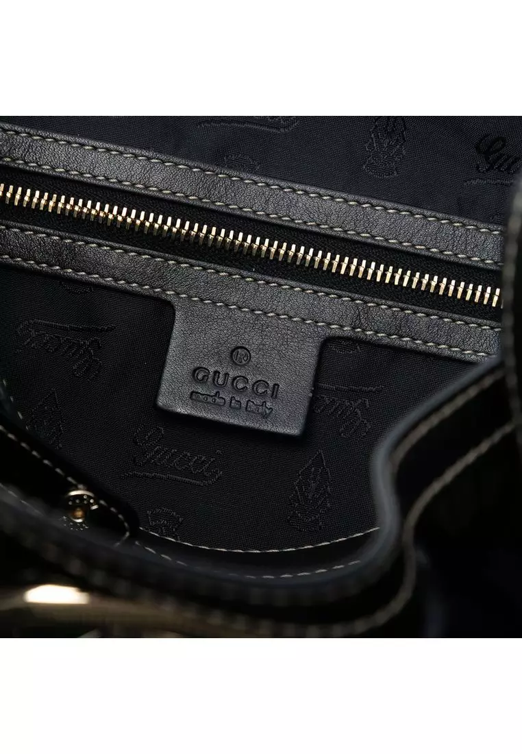 Pre-Loved Gucci Patent Dialux Britt Web Tote